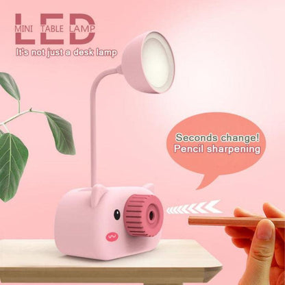 Rechargable Reading Lamp with Pen Stand Sharpener Mobile Holder Desk Accessories