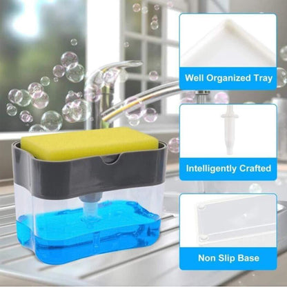 Dishwash Soap Dispenser With Free Sponge - GadgetsCay