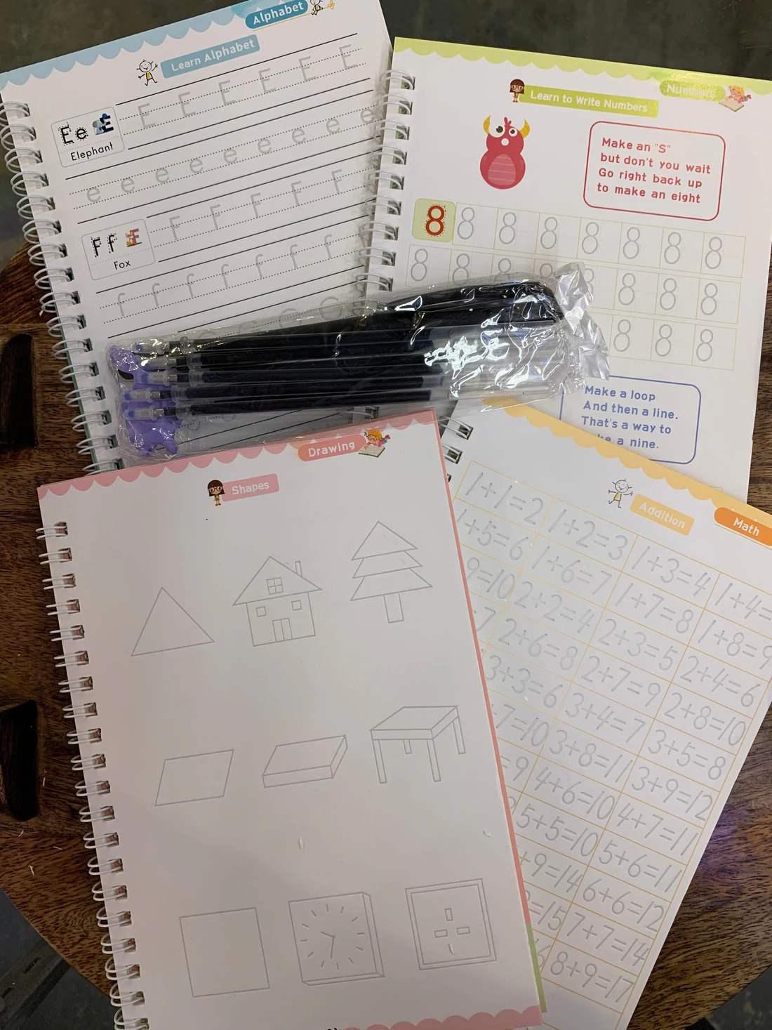 Magic Handwriting Copybook For Kids (Pack of 4 Books) - GadgetsCay